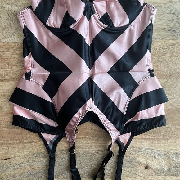 NWT agent provocateur block stripe satin corset - Picture 2 of 8